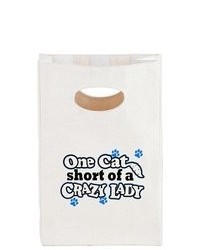 Artsmith Inc Canvas Lunch Tote One Cat Short Of A Crazy Lady Proud Pet Owner