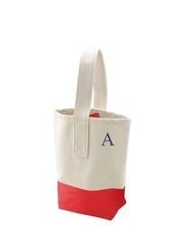 Cathy's Concepts Red Color Dipped Canvas Wine Tote