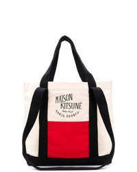MAISON KITSUNE Maison Kitsun Tricolour Logo Tote Bag