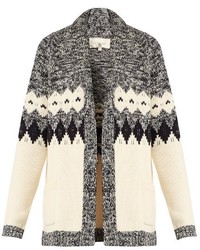 The Great The Bonfire Cotton Blend Intarsia Knit Cardigan