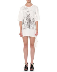 Moschino Graphic Print T Shirt Dress White