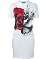 McQ by Alexander McQueen Mcq Alexander Mcqueen Split Rose Collage Print T Shirt Dress
