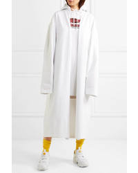 Vetements Oversized Hooded Printed Cotton Jersey Coat