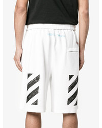 Off-White White Diagonal Stripe Long Shorts