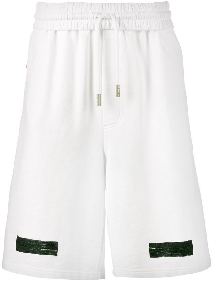 Off-White Diagonal Stripe Long Shorts, $323 |