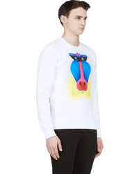 DSquared 2 White Baboon Graphic Sweater