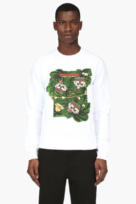 Discreet Vermaken mijn DSquared 2 White Monkey Graphic Sweater, $315 | SSENSE | Lookastic