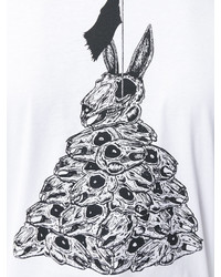 McQ Alexander Ueen Skull Rabbit Print T Shirt