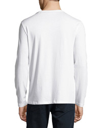 Burberry Ashby Check Graphic Long Sleeve T Shirt White
