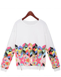 Geometric Print Loose Sweatshirt