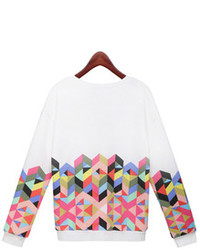 Geometric Print Loose Sweatshirt