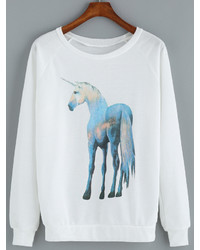 Horse Print Loose Sweatshirt