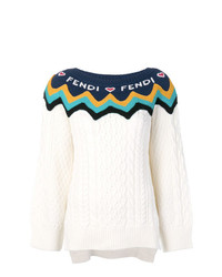 Fendi Logo Colour Block Sweater