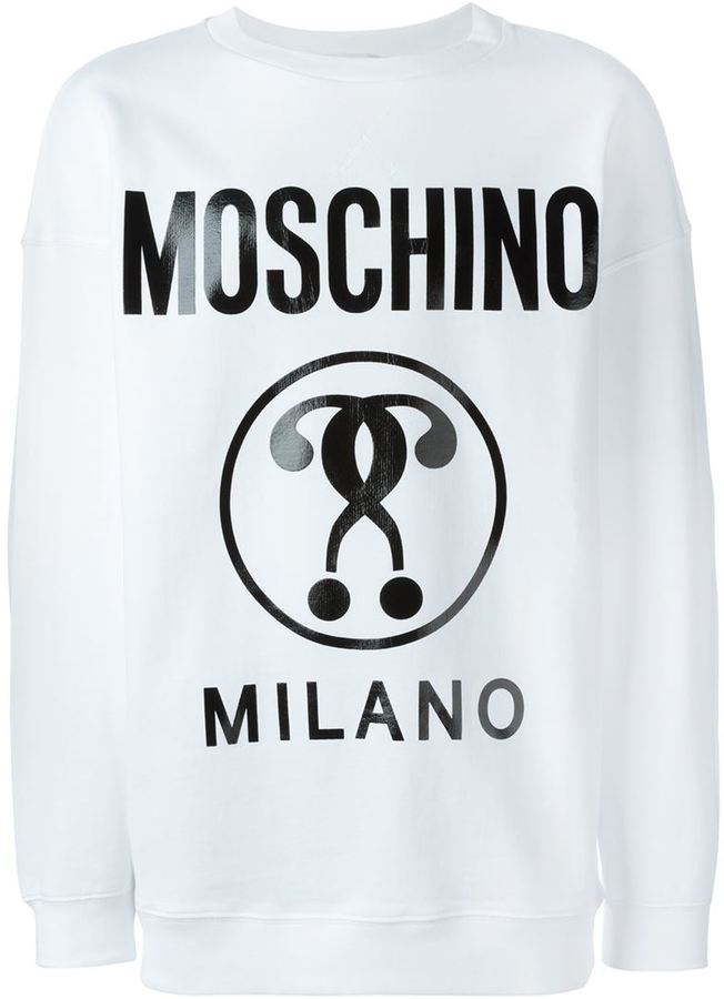 Moschino Double Question Mark Print Sweatshirt, $375 | farfetch 