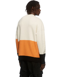 Off-White Multicolor Colorblock Knit Crewneck Sweater