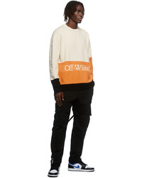 Off-White Multicolor Colorblock Knit Crewneck Sweater
