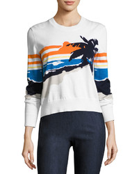 Rag & Bone Nicki Graphic Pullover Sweater White