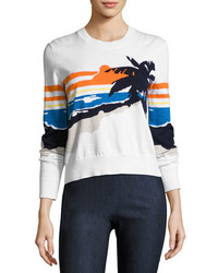 Rag & Bone Nicki Graphic Pullover Sweater White