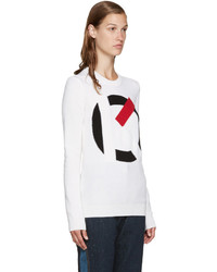 Kenzo Off White Intarsia Logo Sweater