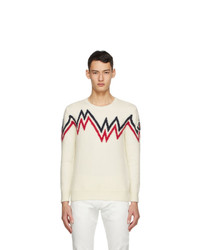 Moncler Off White Wool And Alpaca Sweater