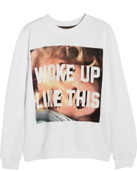 Untitledco Woke Up Like This Printed Cotton Blend Sweatshirt