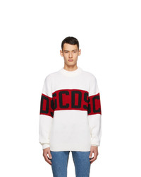 Gcds White And Red Logo Sweater