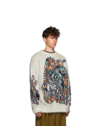 Y/Project White Jacquard Motif Sweater