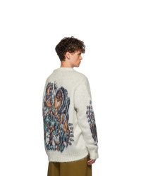 Y/Project White Jacquard Motif Sweater