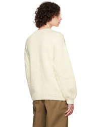 Situationist White Patterned Sweater