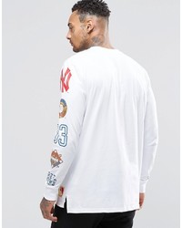 Majestic Yankees Long Sleeve T Shirt With Yankees Sleeve Print To Asos