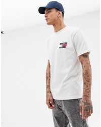 Tommy Jeans 60 Limited Capsule Crew Neck T Shirt With Back Print Crest Flag In White