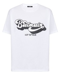 Balmain 70s Logo Print T Shirt