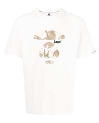 AAPE BY A BATHING APE Aape By A Bathing Ape Camo Ape Logo Print T Shirt