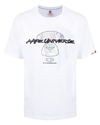 AAPE BY A BATHING APE Aape By A Bathing Ape Futura Iridescent Graphic Print T Shirt