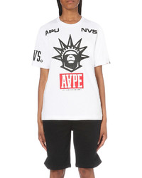 Aape Crown Logo Print Cotton Jersey T Shirt