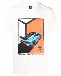 Automobili Lamborghini Adrenaline Print Short Sleeved T Shirt