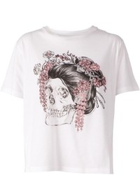 Alexander McQueen Geisha Skull Print T Shirt