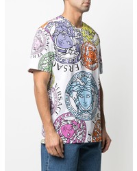 Versace All Over Logo Print T Shirt