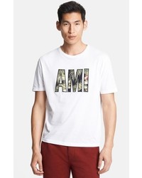 AMI Alexandre Mattiussi Tropical Logo Print Crewneck T Shirt