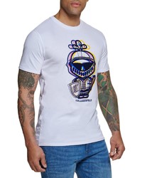 KARL LAGERFELD PARIS Armor Cotton Graphic Tee In White At Nordstrom