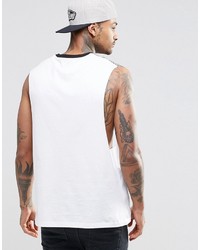 Asos Brand Sleevelss T Shirt With Bandana Print And Dropped Armhole