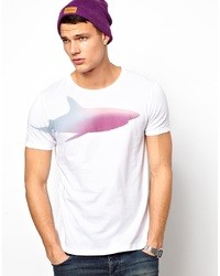 Asos T Shirt With Shark Print White