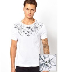 Asos T Shirt With Skull Yoke Print White