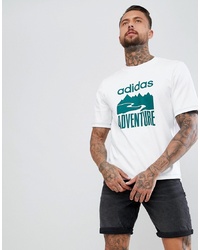 adidas Originals Atric T Shirt With Adventure Print In White Cd6811