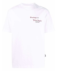 Palm Angels Back Coral Classic Tee White Red