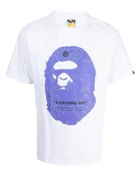 A Bathing Ape Bape Logo Print Cotton T Shirt