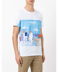 Moncler Beach Scene Print And Embroidery T Shirt