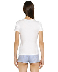 Moschino Bear Printed Cotton Jersey T Shirt