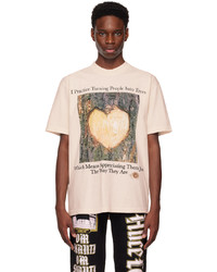 Online Ceramics Beige Tree Heart T Shirt