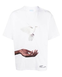 3PARADIS Bird Print Cotton T Shirt